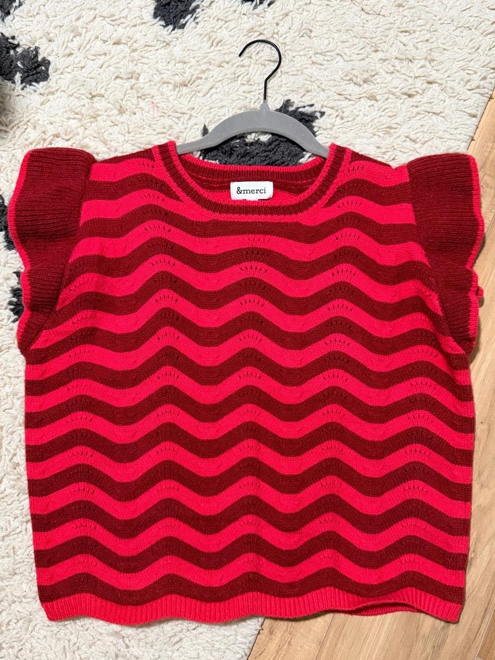 Red Stripe Knit Top